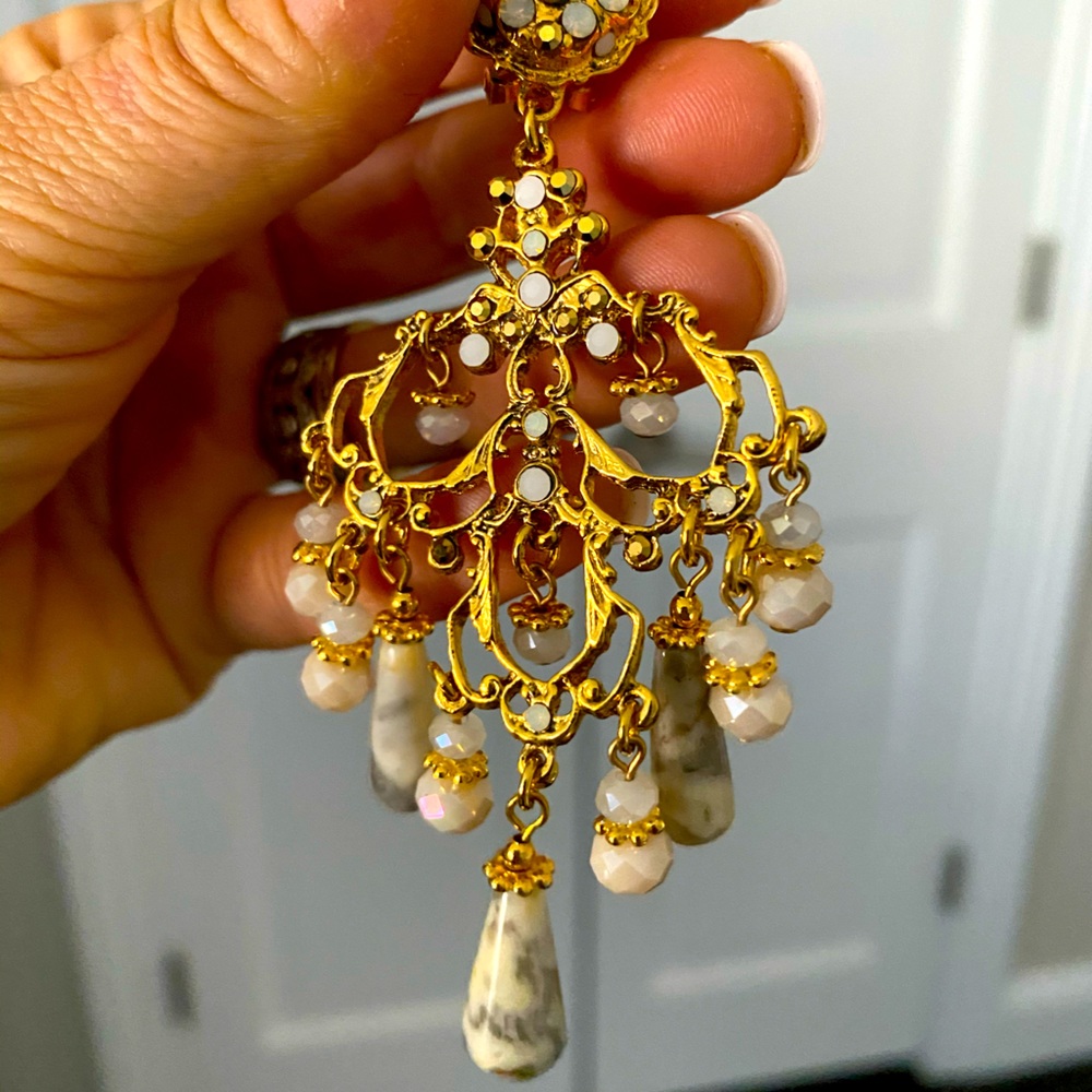 COPY - Jose & Barrera Beaded Crystal Chandelier Earrings